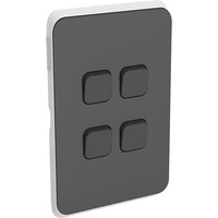 Clipsal Iconic 4 Gang Switch Skin Anthracite