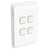 Clipsal Iconic 4 Gang Switch IP44 Vivid White
