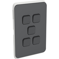 Clipsal Iconic 5 Gang Switch Skin Anthracite