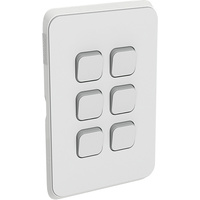 Clipsal Iconic 6 Gang Switch Skin Cool Grey
