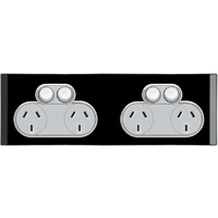 Clipsal Saturn Quad Powerpoint Espresso Black