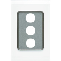 Clipsal Saturn 30 Series 3 Gang Grid & Plate Pure White