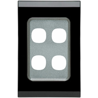 Clipsal Saturn 30 Series 4 Gang Grid & Plate Espresso Black