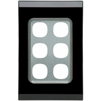 Clipsal Saturn 30 Series 6 Gang Grid & Plate Espresso Black