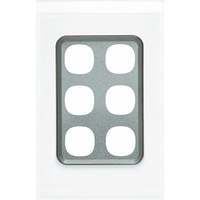Clipsal Saturn 30 Series 6 Gang Grid & Plate Pure White