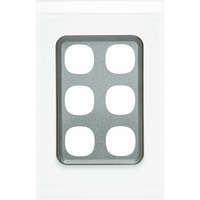 Clipsal Saturn 30 Series 6 Gang Grid & Plate Pure White