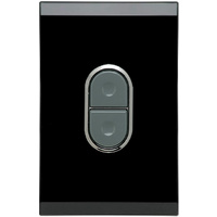 Clipsal Saturn Push Button Cooker Switch 45A Single Pole Espresso Black