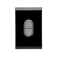 Clipsal Saturn Push Button Cooker Switch 32A Double Pole Espresso Black
