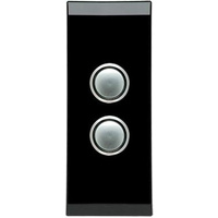 Clipsal Saturn 2 Gang Architrave Switch with LED Espresso Black