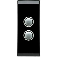 Clipsal Saturn 2 Gang Architrave Switch with LED Espresso Black