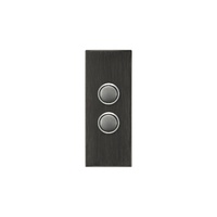 Clipsal Saturn 2 Gang Architrave Switch with LED Horizon Black