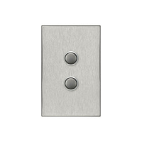 Clipsal Saturn 2 Gang Switch with LED Horizon Silver
