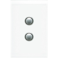 Clipsal Saturn 2 Gang Switch with LED Pure White