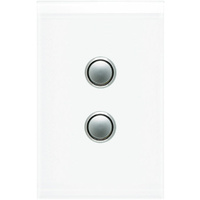 Clipsal Saturn 2 Gang Switch with LED Pure White
