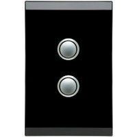 Clipsal Saturn 2 Gang Grid & Plate Espresso Black