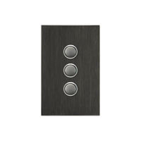 Clipsal Saturn 3 Gang Switch with LED Horizon Black