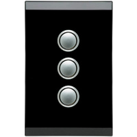 Clipsal Saturn 3 Gang Grid & Plate Espresso Black