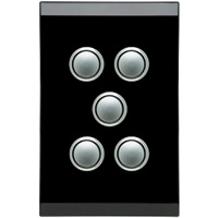 Clipsal Saturn 5 Gang Grid & Plate Espresso Black