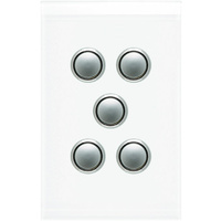 Clipsal Saturn 5 Gang Grid & Plate Pure White