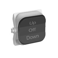Clipsal Iconic Dolly Toggle 3-Position UP-OFF-DOWN Black