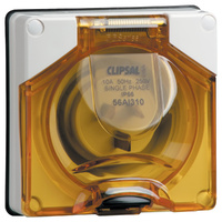 Clipsal 56 Series 3 Pin 10A Appliance Inlet Less Enclosure Grey
