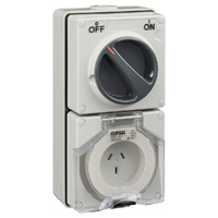 Clipsal 56 Series Flat 3 Pin 10A Switched Socket Grey