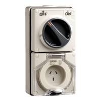 Clipsal 56 Series Flat 3 Pin 10A Switched Socket Woolworths Grey