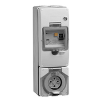 Clipsal 56 Series Round 4 Pin 20A RCD Protected Switched Socket Grey