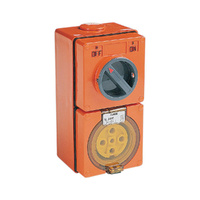 Clipsal 56 Series Round 5 Pin 32A Switched Socket Resistant Orange