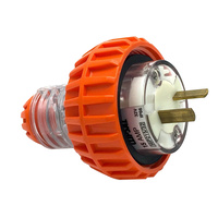 Clipsal 56 Series Flat 2 Pin 15A Straight Plug Electric Orange