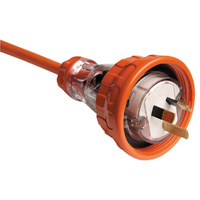 Clipsal 56 Series Flat 3 Pin 10A Straight Plug Electric Orange