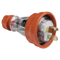 Clipsal 56 Series Flat 3 Pin 20A Straight Plug Electric Orange