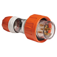 Clipsal 56 Series Round 5 Pin 10A Straight Plug Electric Orange