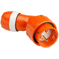 Clipsal 56 Series Round 3 Pin 32A Angled Plug Electric Orange