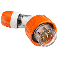 Clipsal 56 Series Round 5 Pin 20A Angled Plug Electric Orange