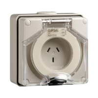 Clipsal 56 Series Flat 3 Pin 10A Wall Socket Grey