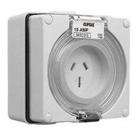 Clipsal 56 Series Flat 3 Pin 15A Wall Socket Grey