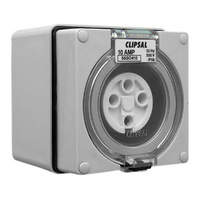 Clipsal 56 Series Round 4 Pin 10A Wall Socket Grey