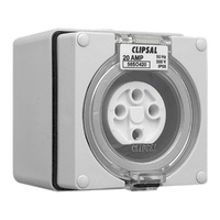 Clipsal 56 Series Round 4 Pin 20A Wall Socket Grey