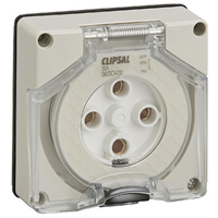 Clipsal 56 Series Round 4 Pin 32A Wall Socket Less Enclosure Grey