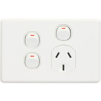 Clipsal Classic Single Powerpoint + Two Extra Switches