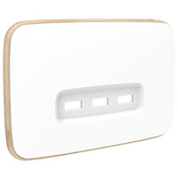 Clipsal Iconic Essence 3 Gang Horizontal Shelf USB Skin Arctic White