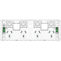 Clipsal Pro Quad Powerpoint 10A + 2 Extra Switches Less Mechs Grid
