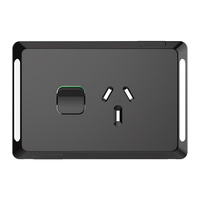 Clipsal Pro Single Powerpoint 10A Skin Black