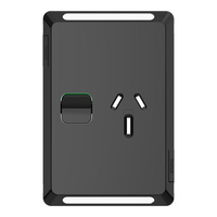 Clipsal Pro Single Vertical Powerpoint 15A Skin Black