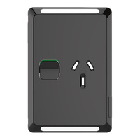 Clipsal Pro Single Vertical Powerpoint 10A Skin Black