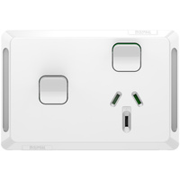 Clipsal Pro Single Powerpoint 10A + 1 Extra Switch White