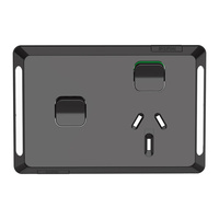 Clipsal Pro Single Powerpoint 10A + 1 Extra Switch Skin Black