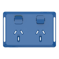Clipsal Pro Double Powerpoint 10A Skin Dark Blue