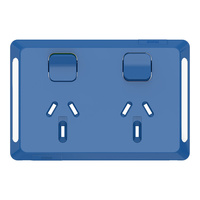 Clipsal Pro Double Powerpoint 10A Skin Dark Blue